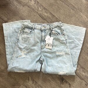 NWT Girls ZARA Wide Leg Cropped Jeans Size: 11-12